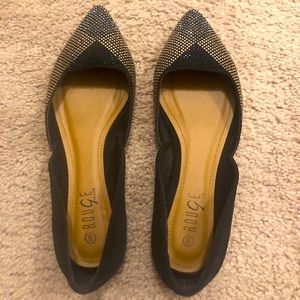 Black flats with sequins